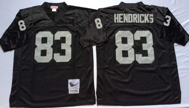 Raiders 83 Ted Hendricks Black M&N Throwback Jersey